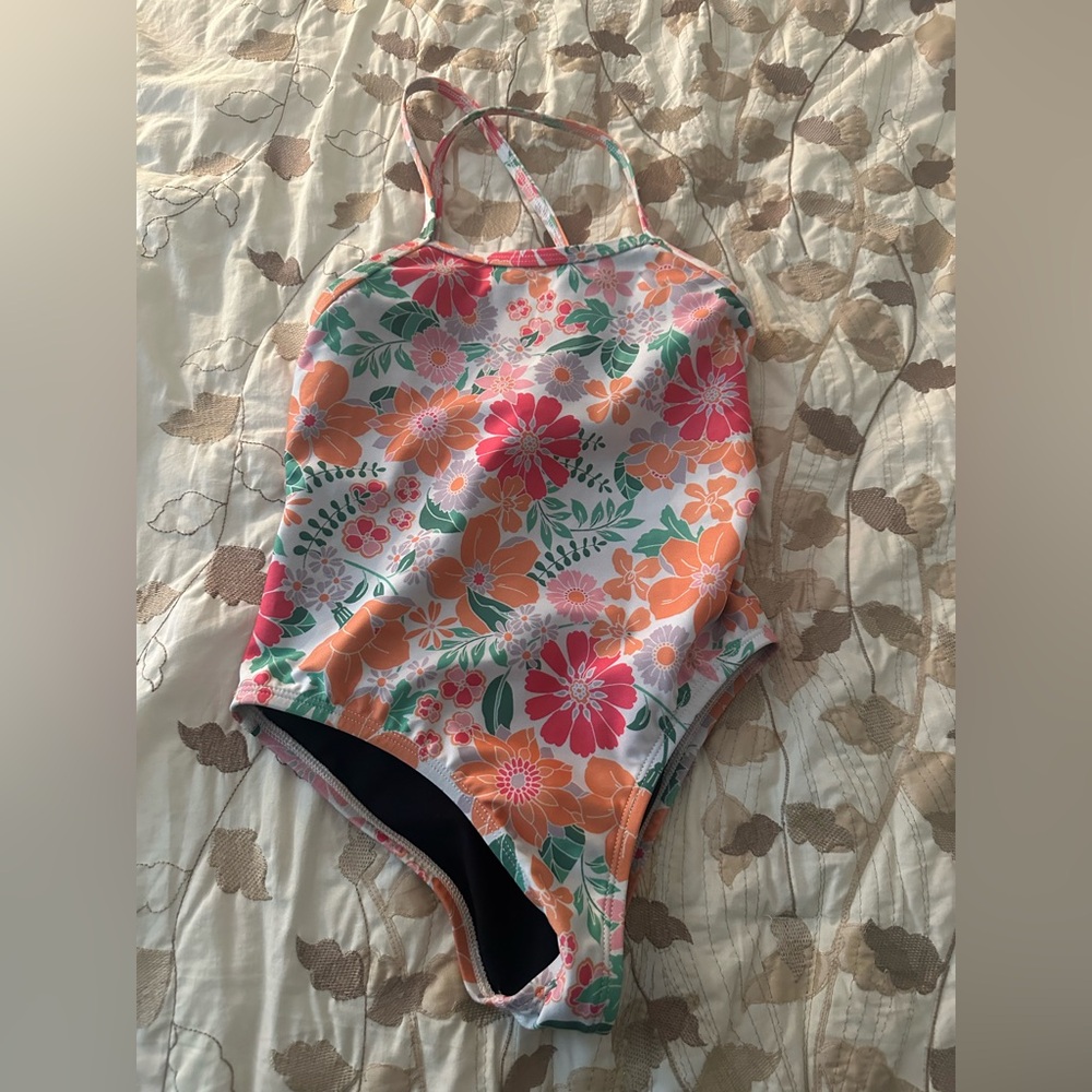 Jolyn Clothing One Piece Floral Swimsuit - Pink, Orange, Green